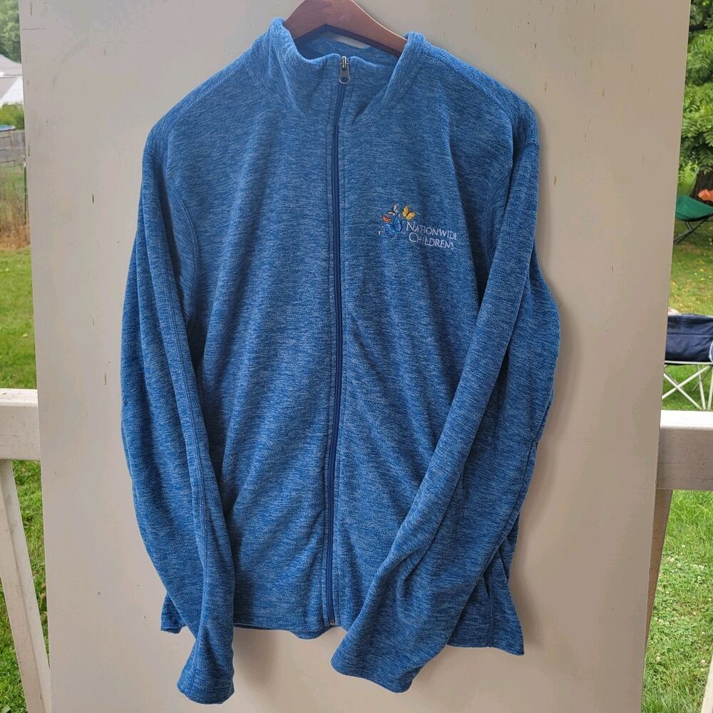 Port Authority Fleece Jacket Mens M Blue Excellent Nationwide Childrens Logo